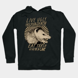 opossum quote //live weird fake your death funny saying Hoodie